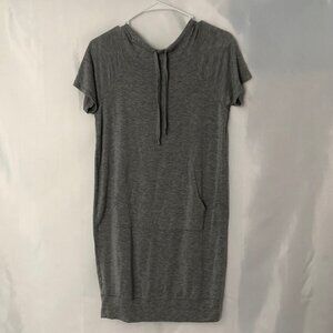 Workshop  Petite T Shirt Dress Grey Short Sleeves and Hoodie  Size XS